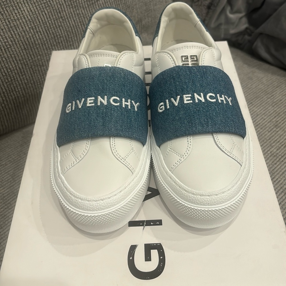 Givenchy White and Blue Sneakers